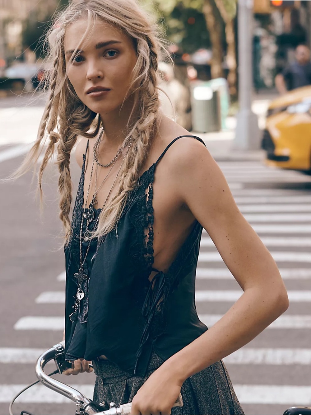 Free people Someone Like You Lace Cami Tank Black Combo M